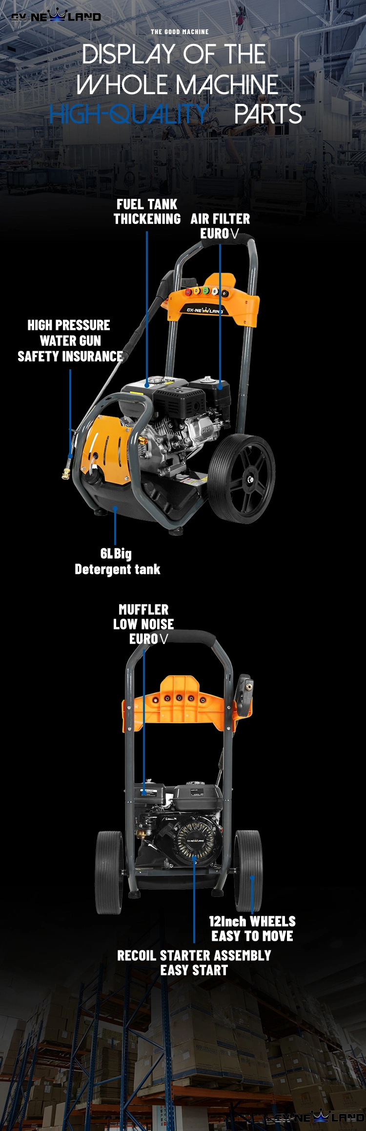 Newland 170nb 2500psi Portable Pressure Washer Cleaner Gas Pressure Washer